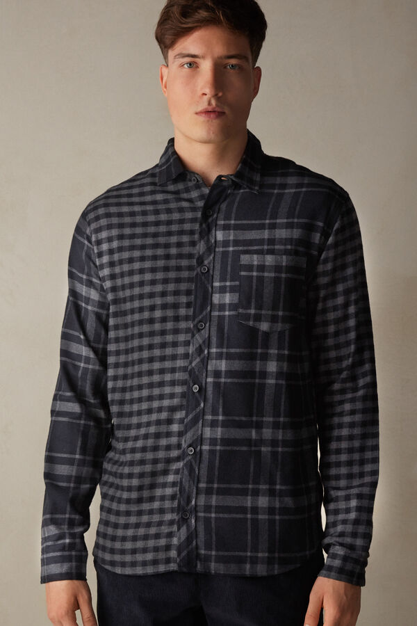Patchwork Shirt in Brushed Cloth