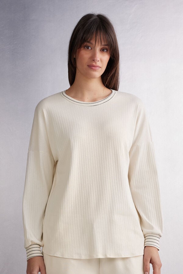 Maglia Manica Lunga Creamy Stripes