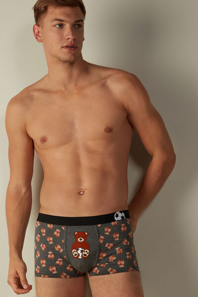 Boxershorts mit Fußballer-Bär-Print aus elastischer Supima®-Baumwolle