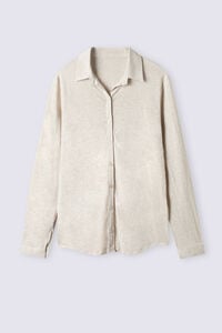 Long-Sleeved Linen Shirt