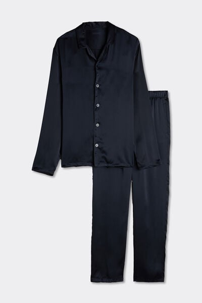Pyjama Long en Soie avec Liseré