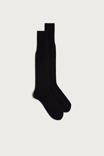 Tall Cashmere-Silk-Cotton Blend Socks