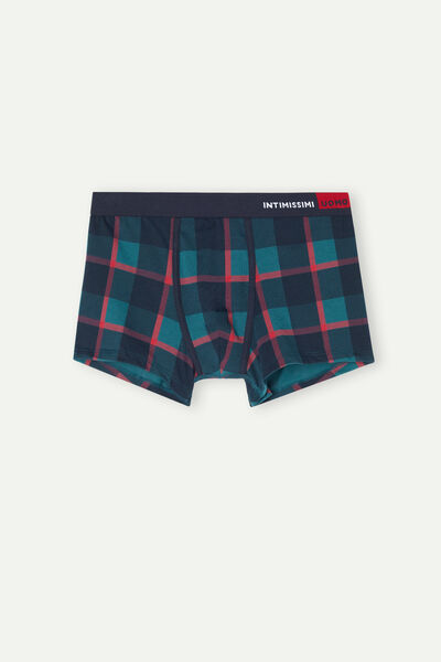 Green and Red Check Boxers in Stretch Supima® Cotton