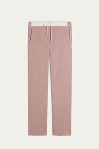 Pants in Modal and Cashmere Plush with Matelasse Insets