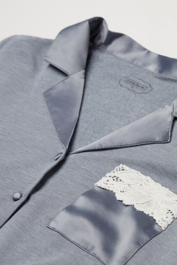 Snow Queen Modal and Cashmere Fleece Pyjama Shirt