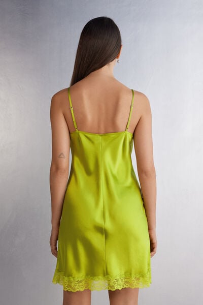 Silk Slip with Lace Insert Detail