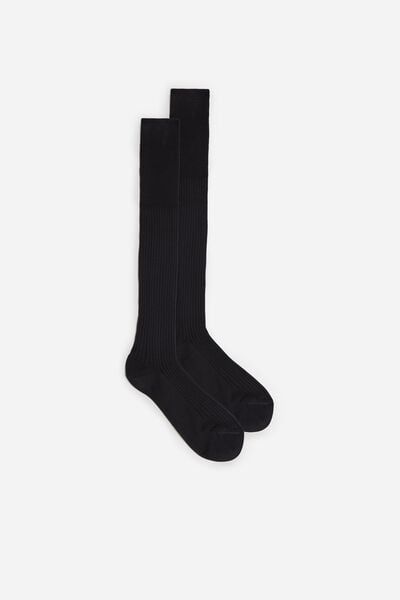 Tall Ribbed Egyptian Cotton Socks