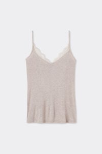 Ultralight Modal and Cashmere Camisole with Lace