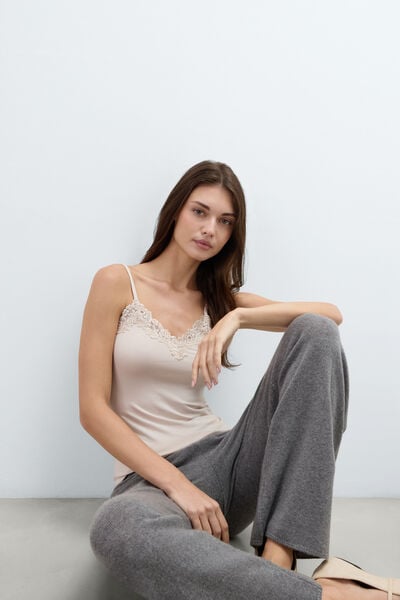 Pretty Flowers Modal and Lace Top