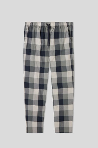 Full-Length Green Check Cotton Canvas Bottoms