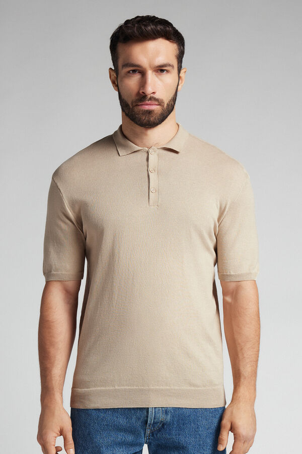 Short-Sleeved Cotton Jersey Polo Shirt