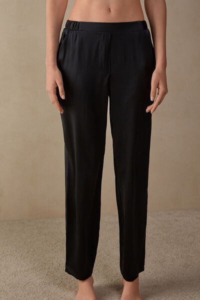 Straight Silk Trousers