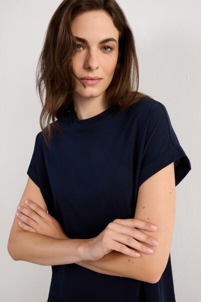 Short-Sleeved Ultrafresh Cotton Top with Turn-Ups