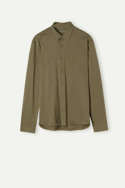Langarmshirt aus geflammter Baumwolle