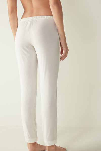 Silk Touch Cuffed Pants in Modal/Silk