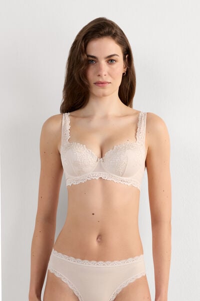 Soutien-gorge balconnet en dentelle florale