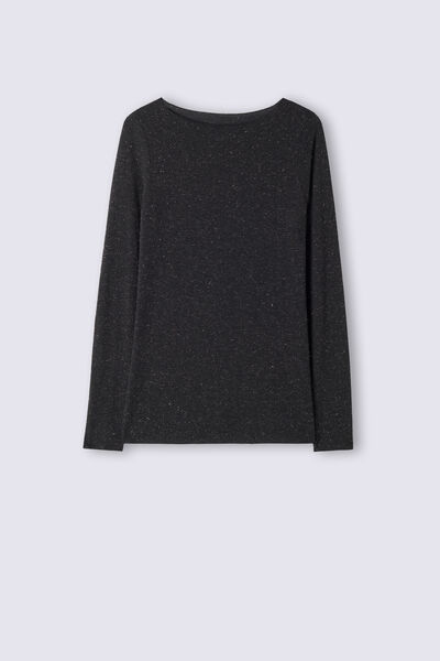 Maglia Girocollo in Modal Light con Cashmere Lamè