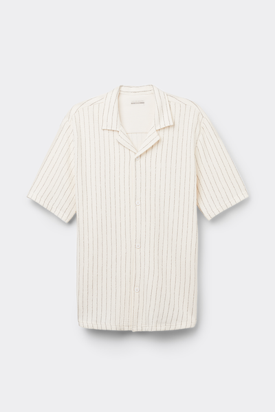 Striped Short-Sleeved Bowling Shirt