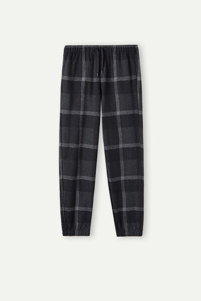 Full-Length Macro Check Tricot Pyjama Bottoms
