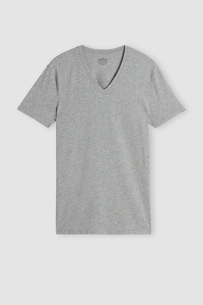 V-Neck Stretch Superior Cotton T-Shirt