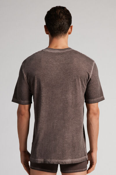 Oil Washed Short-Sleeved Cotton Top