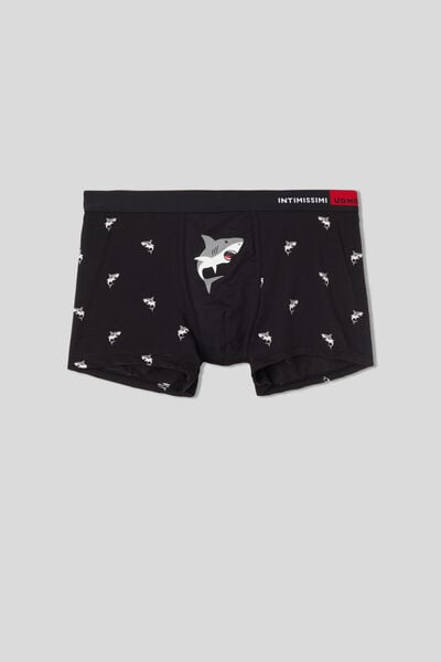 Natural Fresh Cotton Boxers with Shark Print