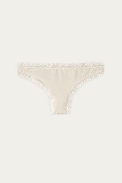 Tanga en coton et dentelle