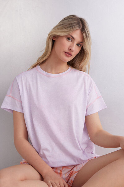 Iris and Apricot Short-Sleeved Ultrafresh Supima® Cotton Top