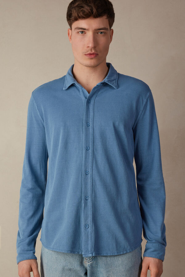 Chemise en piqué de coton WASHED COLLECTION