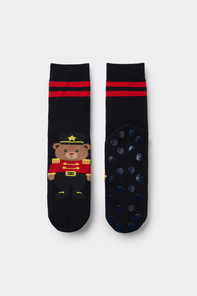 Rutschfeste Socken Nussknacker-Bär