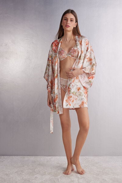 Kimono aus Satin Summer Sunset