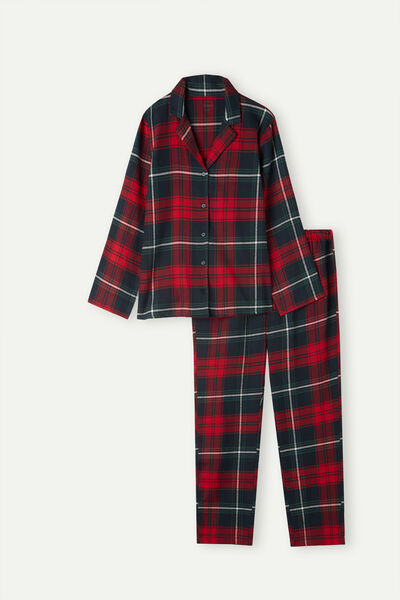 Pijama din Pânză Flanelată Tartan Love
