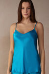 Top en Satin de Soie avec Col en V