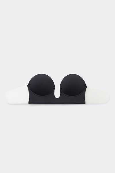 Stick-On Bandeau Plunge Bra with Graduated Cups