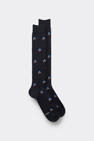 Long Cotton Sonic Print Socks