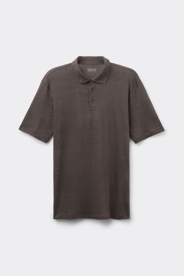 Pólo de Manga Curta em Linho