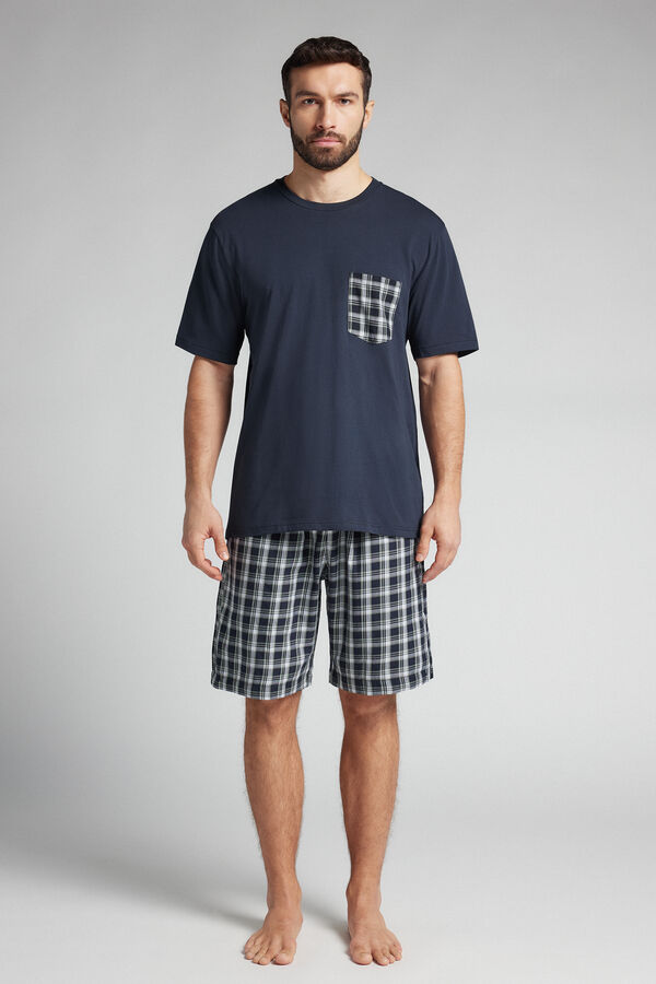 Short Checked Plain-Weave and Cotton Pyjamas