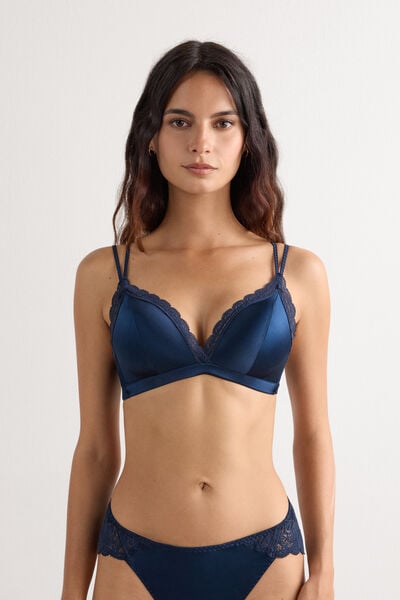 Tiziana Silk and Lace Triangle Bra