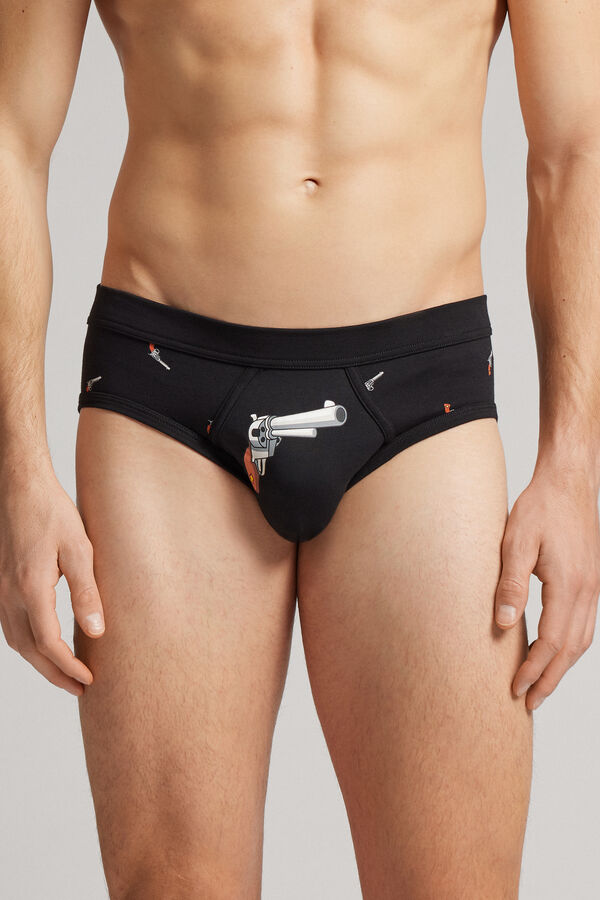 Stretch Supima® Cotton Briefs with Pistol Print