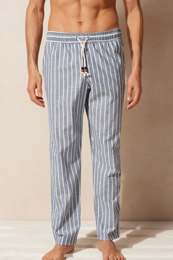 Striped Linen and Cotton Trousers