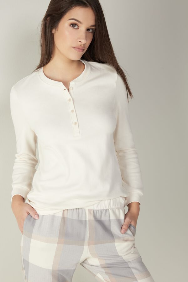 Winter Sea Warm Cotton Henley Top