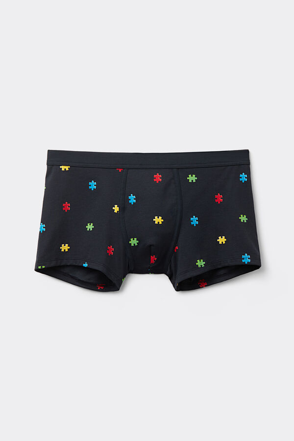 Superior Cotton Boxers with Puzzle Print
