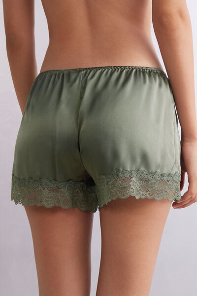 Short en soie et dentelle