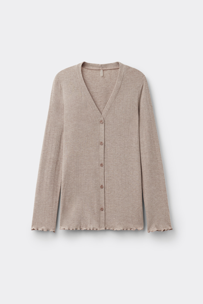 "Luxyury Softness" モダール＆カシミヤ オープンフロント ニット