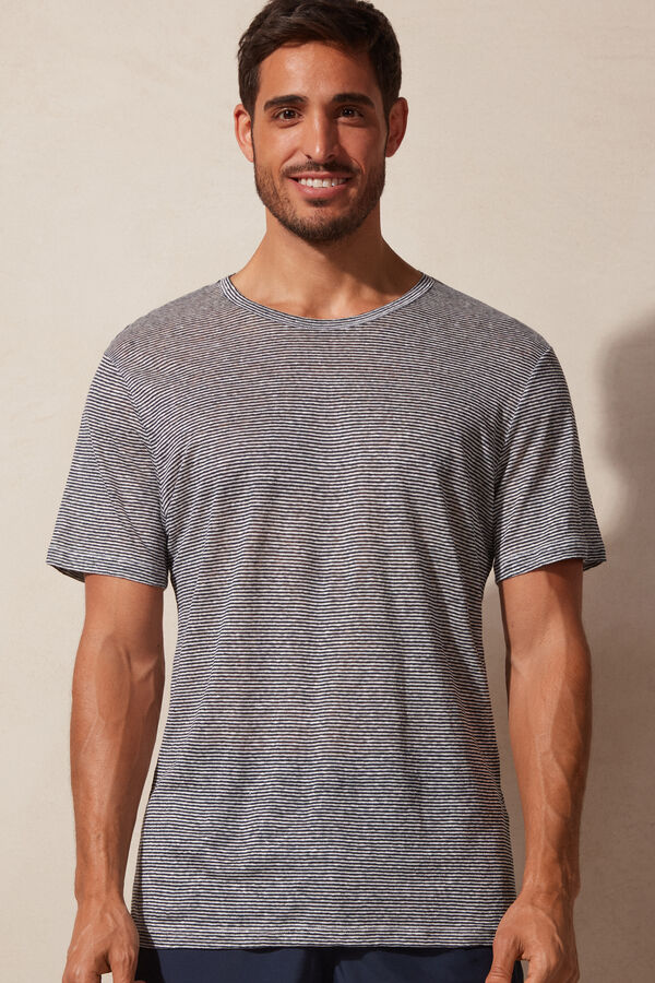 Buy ORIGINAL PENGUIN Micro Stripe T Shirt In Blue XXL | T-shirts and