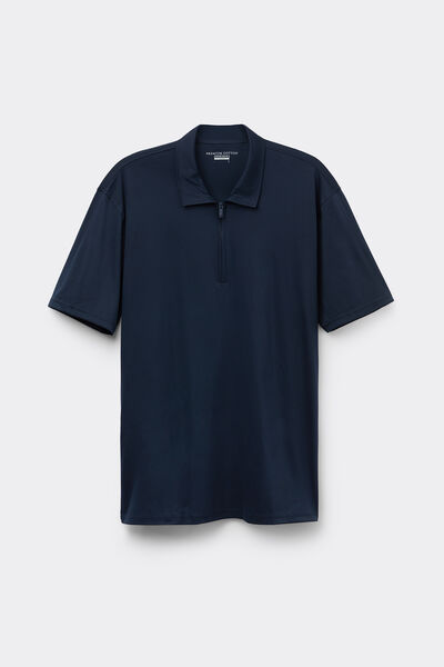 Polo de Manga Corta de Algodón Premium Mercerizado con Zipper