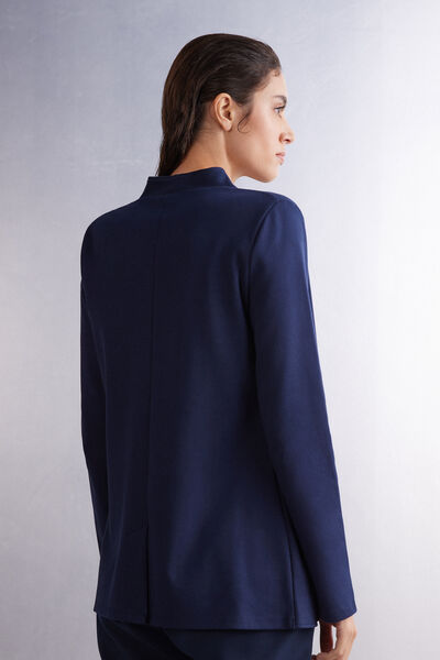 Giacca Manica Lunga in Interlock di Cotone