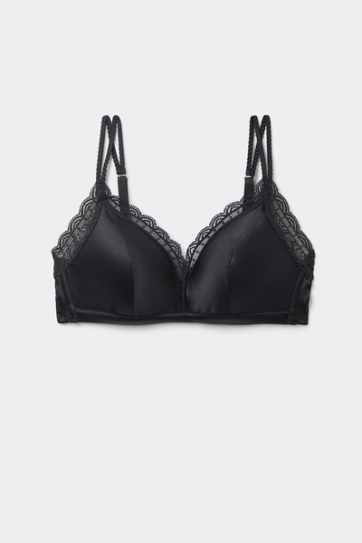 Tiziana Silk and Lace Triangle Bra