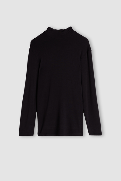 Maglia a Manica Lunga in Modal Cashmere Collo Alto