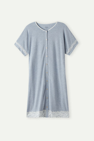 Button-Down Nightdress with Lace Details